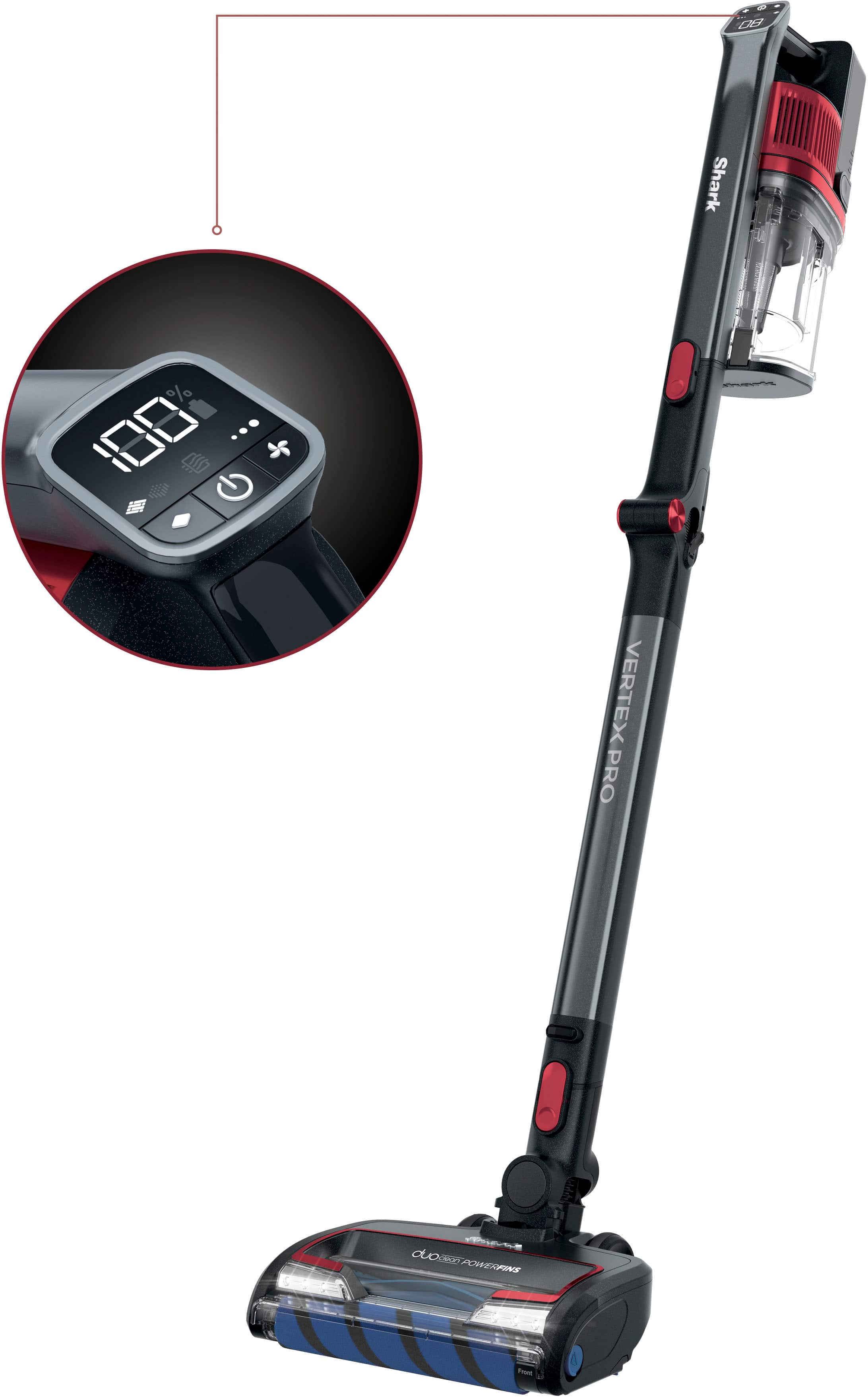 Alt View 1. Shark - Vertex Pro Cordless Stick Vacuum with DuoClean PowerFins - Gray.