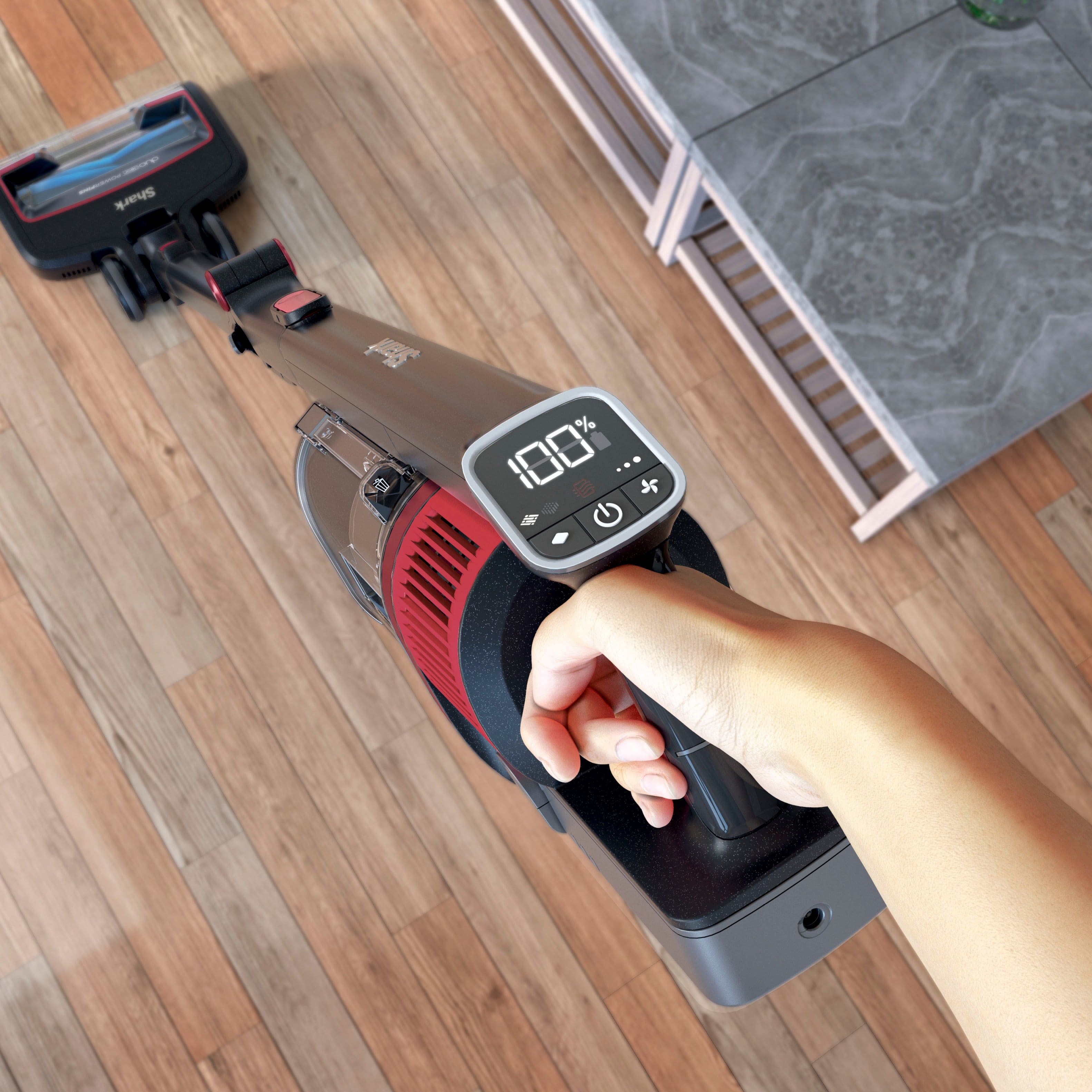 Left. Shark - Vertex Pro Cordless Stick Vacuum with DuoClean PowerFins - Gray.