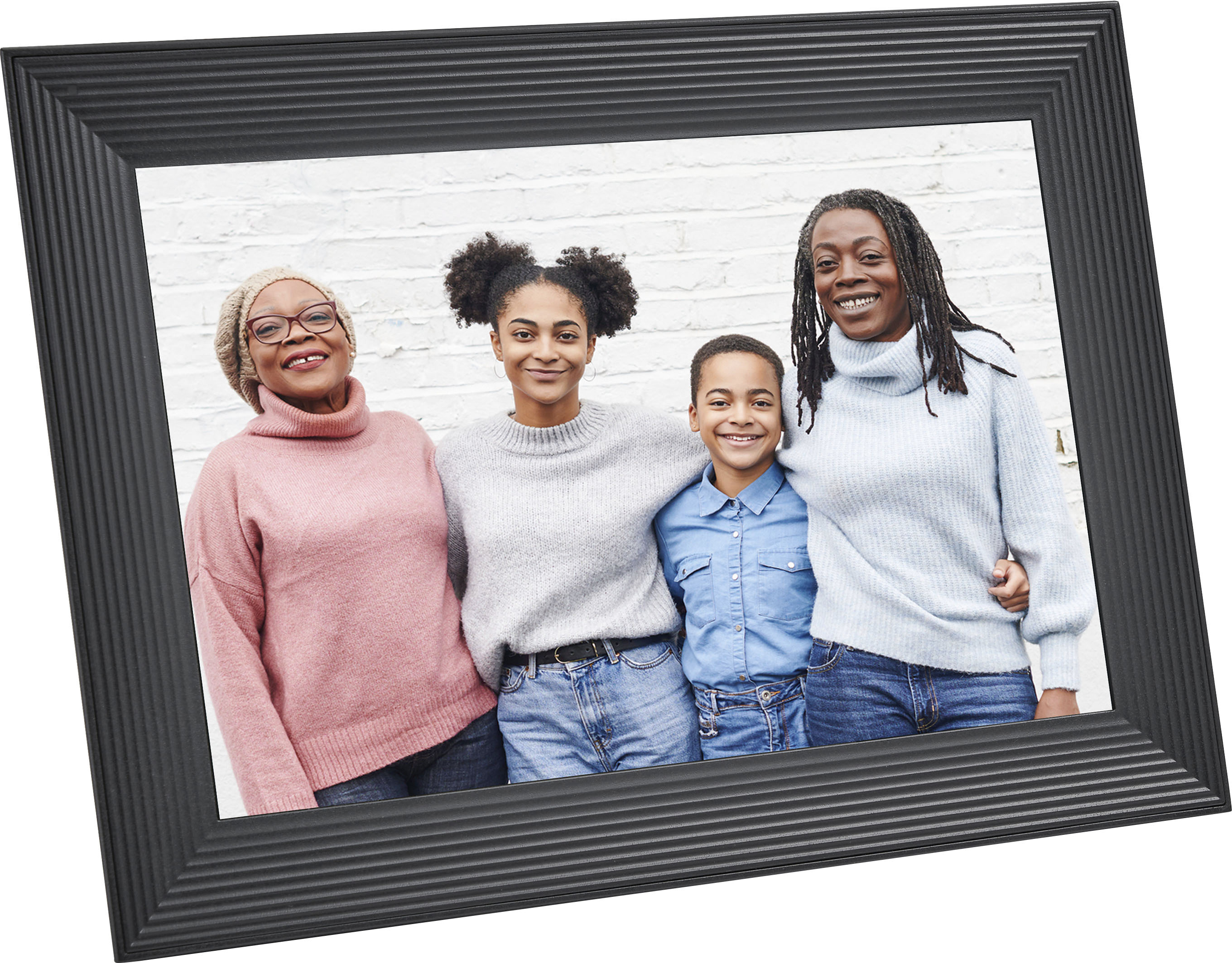 Angle View: Aura - Carver Luxe 10.1'' LCD Wi-Fi Digital Photo Frame - Gravel