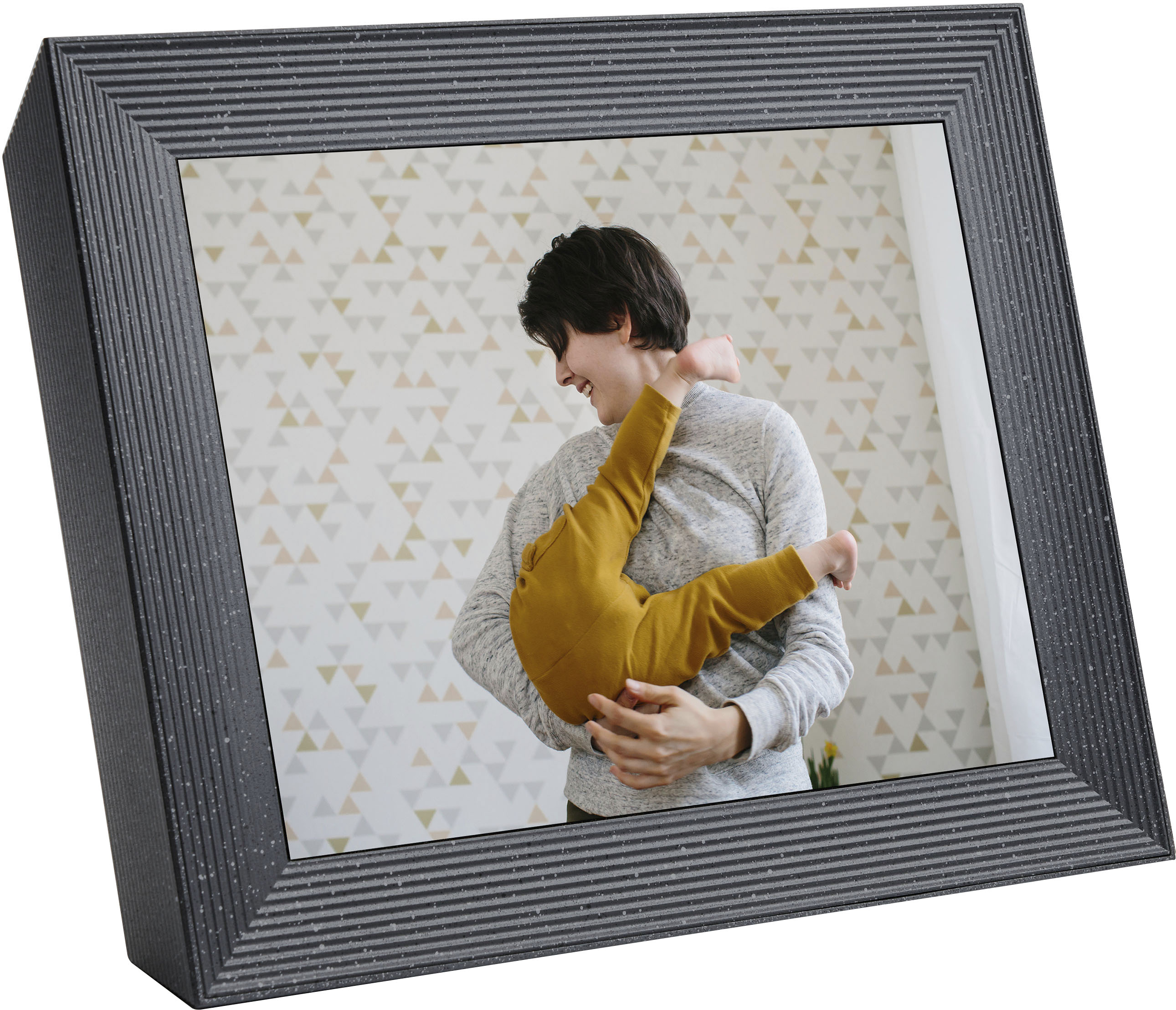 Angle View: Aura - Mason Luxe 9.7'' LCD Wi-Fi Digital Photo Frame - Pebble