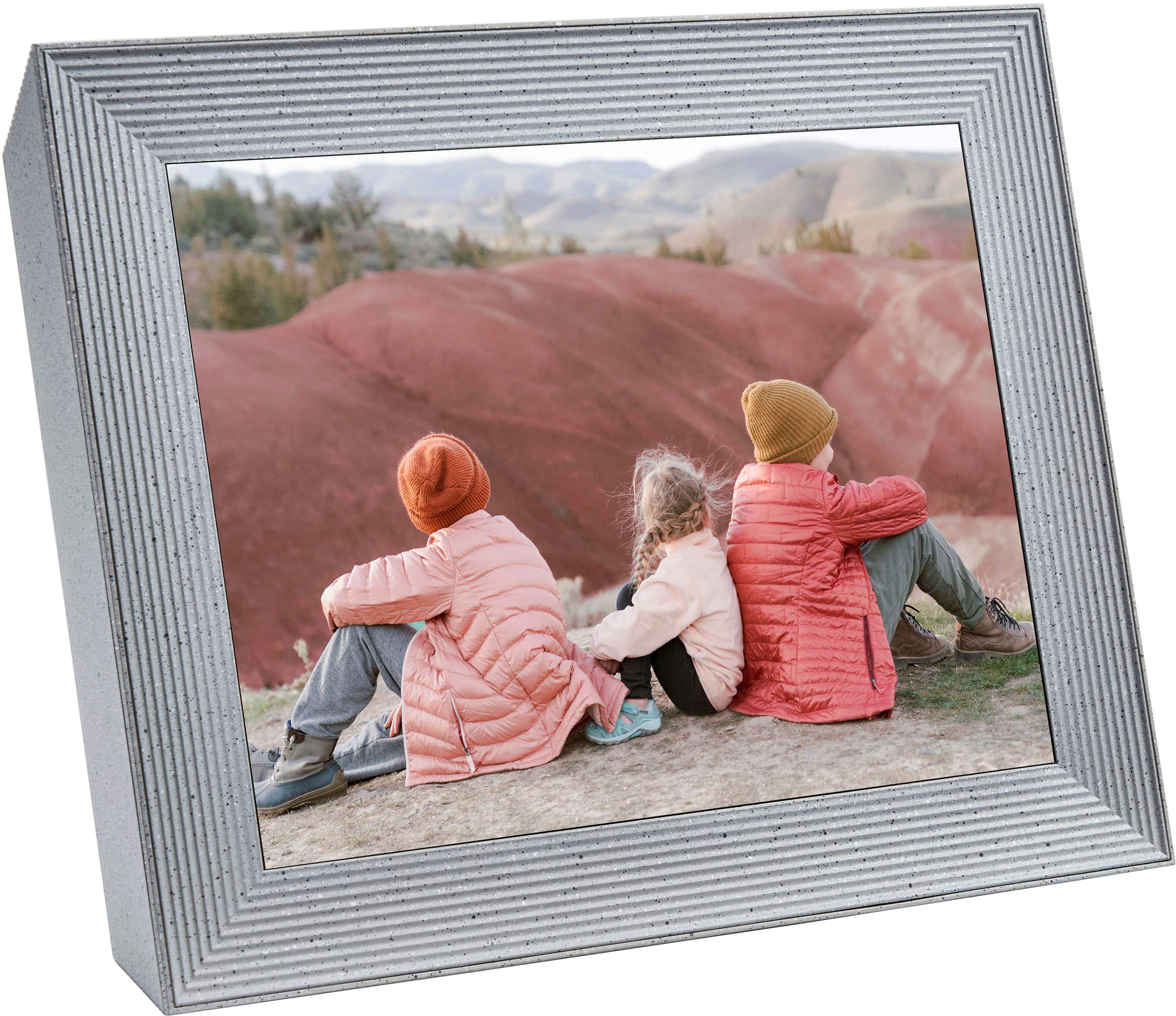 Angle. Aura - Mason Luxe 9.7'' LCD Wi-Fi Digital Photo Frame - Sandstone.