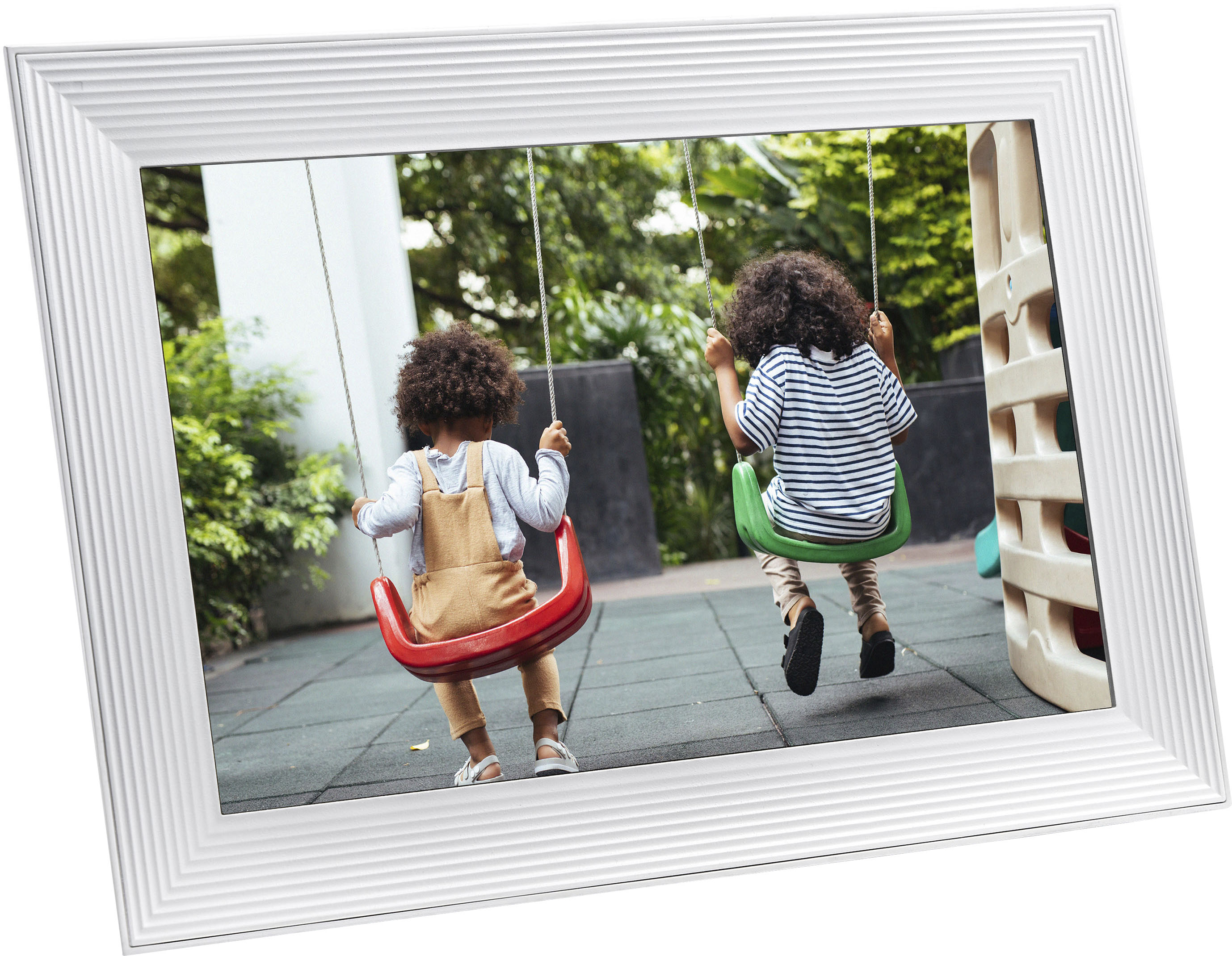 Angle View: Aura - Carver Luxe 10.1'' LCD Wi-Fi Digital Photo Frame - Sea Salt