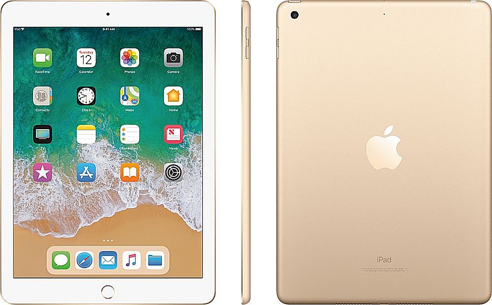 Alt View 13. Apple - Certified Refurbished iPad (5th Generation) (2017) Wi-Fi - 128GB - Gold.