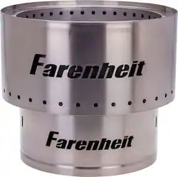 Farenheit - Flare 13.5-in Smokeless Fire Pit - Silver - Front_Zoom