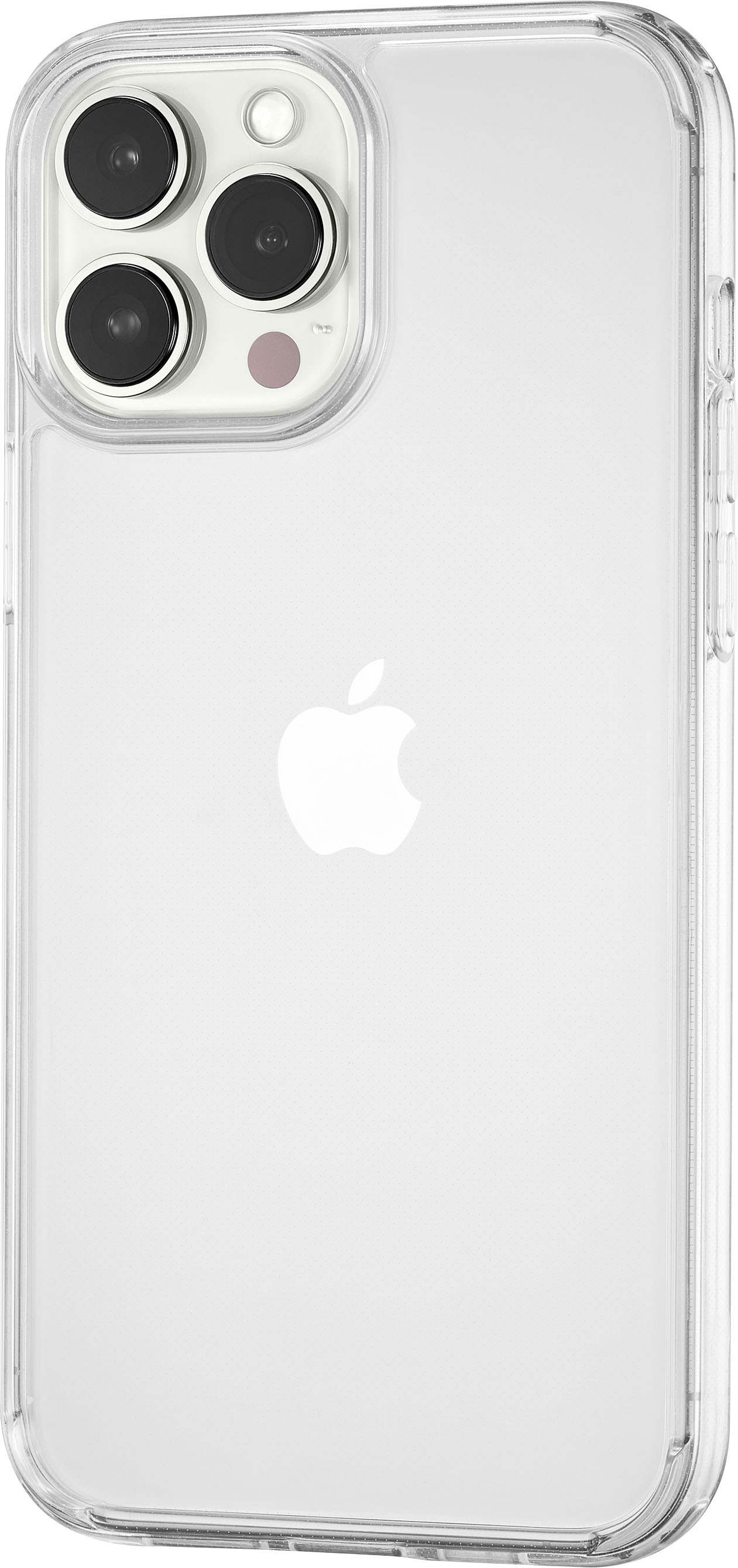 Left View: Insignia™ - Hard Shell Case for iPhone 13 Pro Max and iPhone 12 Pro Max - Clear