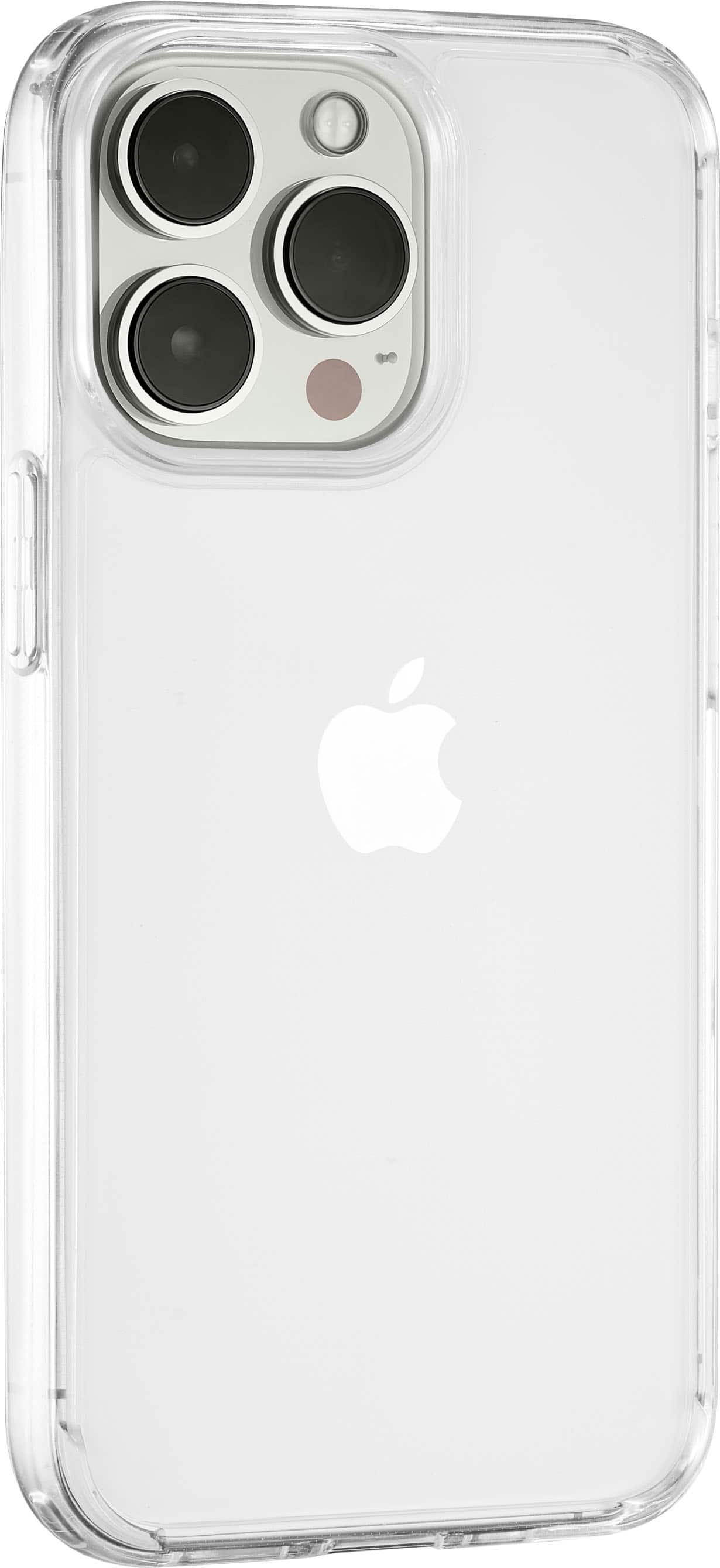 Angle. Insignia™ - Hard Shell Case for iPhone 13 Pro - Clear.