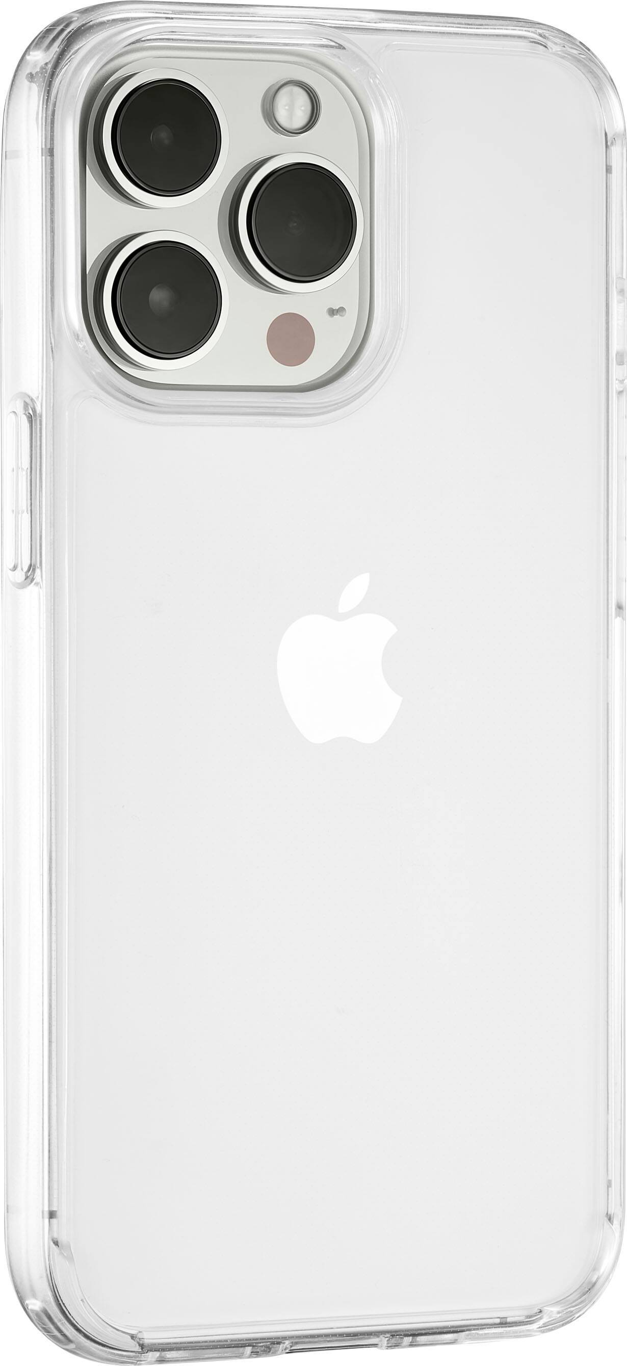 Angle. Insignia™ - Hard Shell Case for iPhone 13 Pro - Clear.