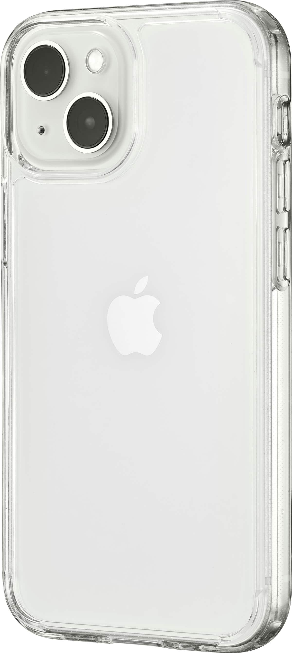 Left View: Insignia™ - Hard Shell Case for iPhone 13 Mini and iPhone 12 Mini - Clear