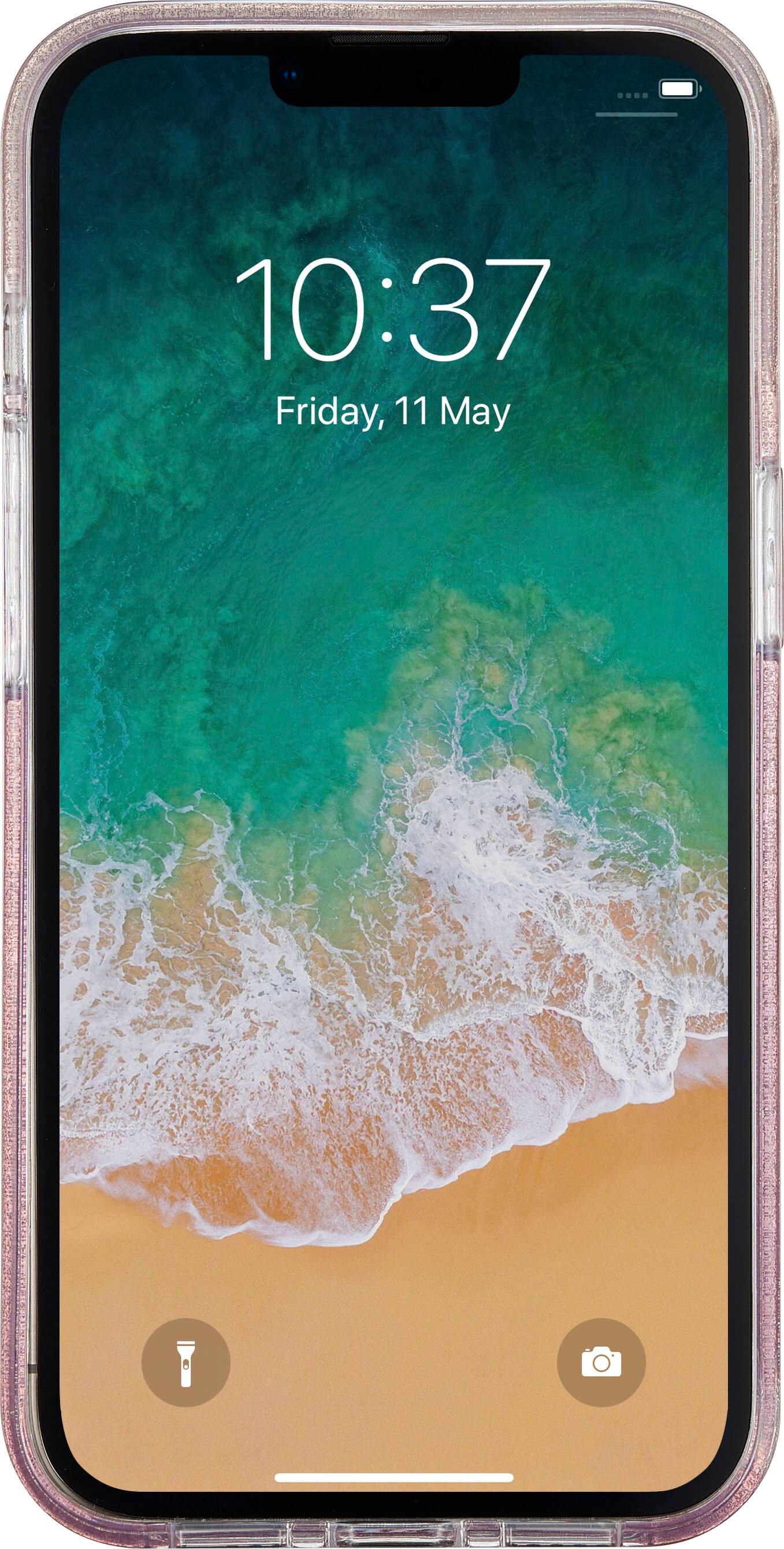 Alt View 1. Insignia™ - Hard Shell Case for iPhone 13 Pro - Gradient Rose Gold Glitter.