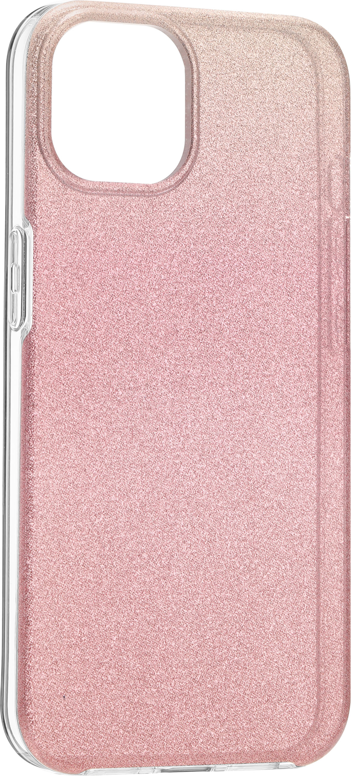 Angle View: Insignia™ - Hard Shell Case for iPhone 13 - Gradient Rose Gold Glitter