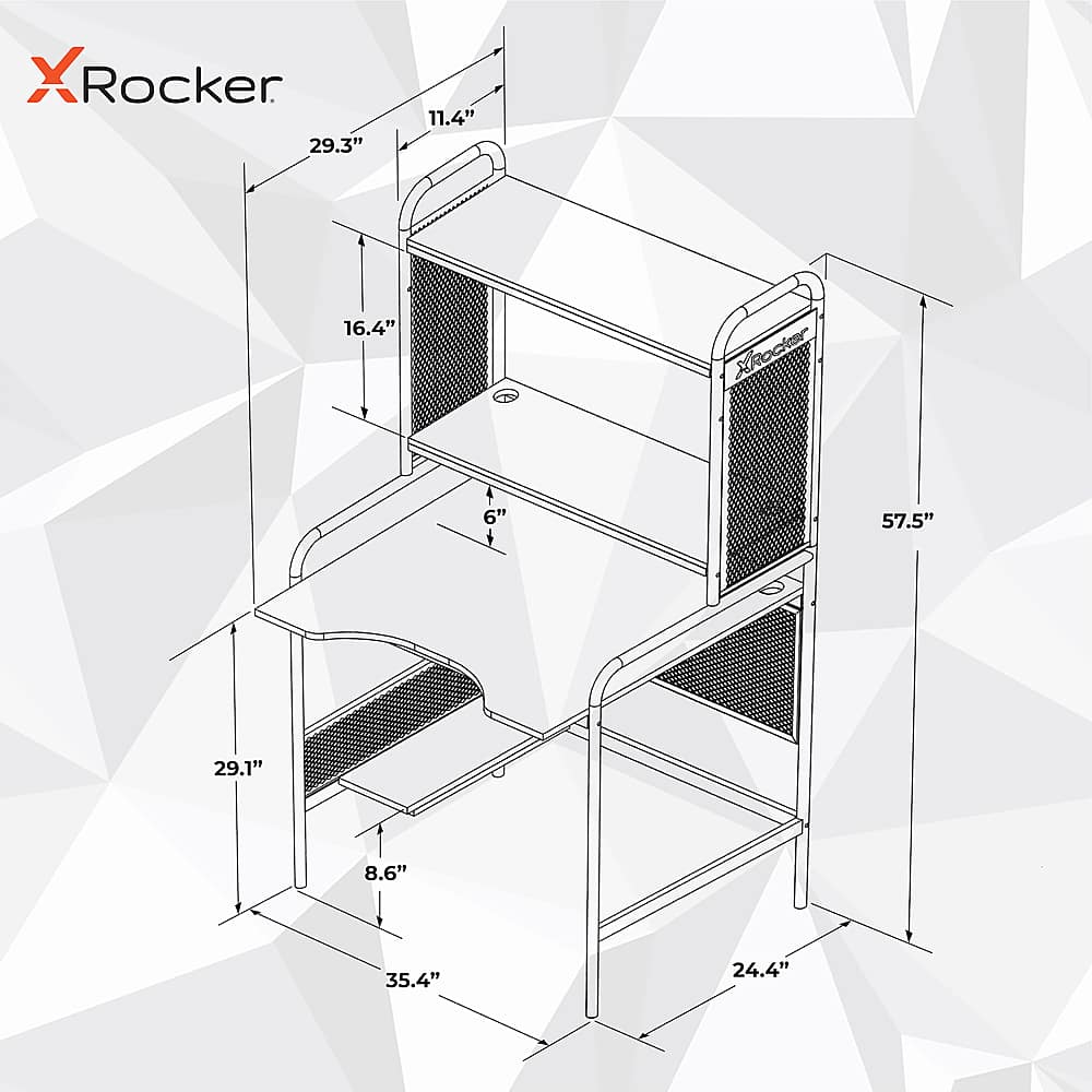 Best Buy X Rocker iCarus V2 Gaming Desk Red Black 0724401