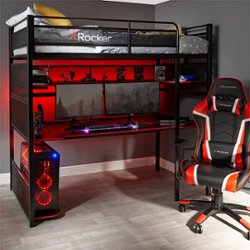 X Rocker - BattleBunk Gaming Bunk Bed with Desk - Black - Front_Zoom