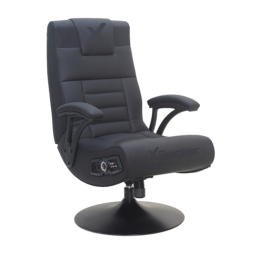 Left View: X Rocker - Covert 2.1 Gaming Chair - Black