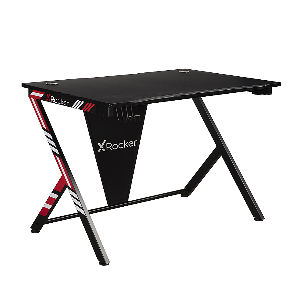 Angle View: X Rocker - Ocelot Gaming Desk - Black, Red, Blue