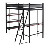 X Rocker - Fortress Gaming Bunk with Desk and Shelving - Black - Front_Zoom