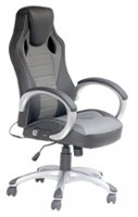 X Rocker - Rogue Sound Office Chair with Fixed Arms and 2.0 Bluetooth - Gray and Black - Angle_Zoom