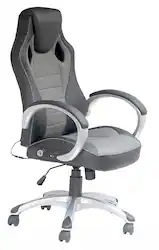 X Rocker - Rogue Sound Office Chair with Fixed Arms and 2.0 Bluetooth - Gray/Black - Angle_Zoom