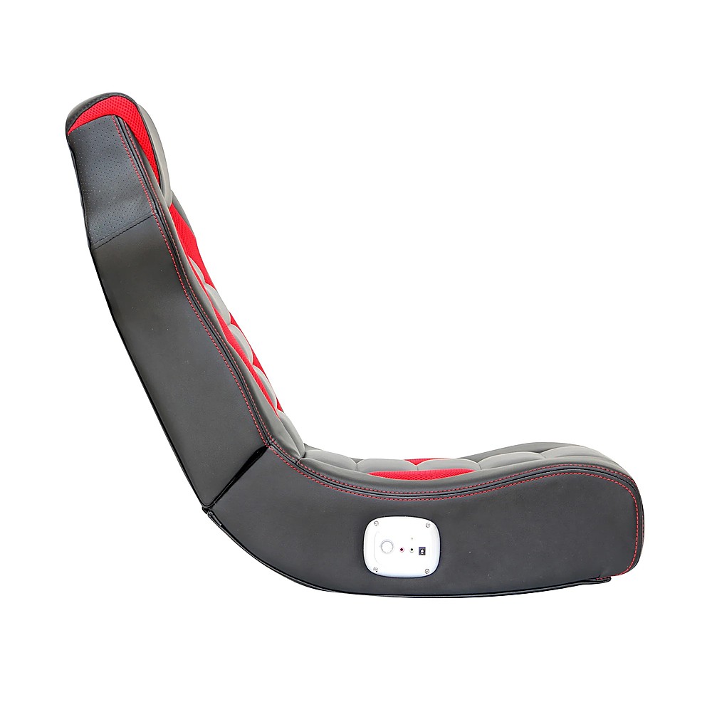 Angle View: X Rocker Flash 2.0 Wired Audio Floor Rocking Gaming Chair in Red, Gray and Black - Black & Red