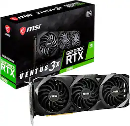 MSI - NVIDIA GeForce RTX 3080 Ventus 3X 10G OC LHR - GDDR6X - PCI Express 4.0 - Graphic Card - Black