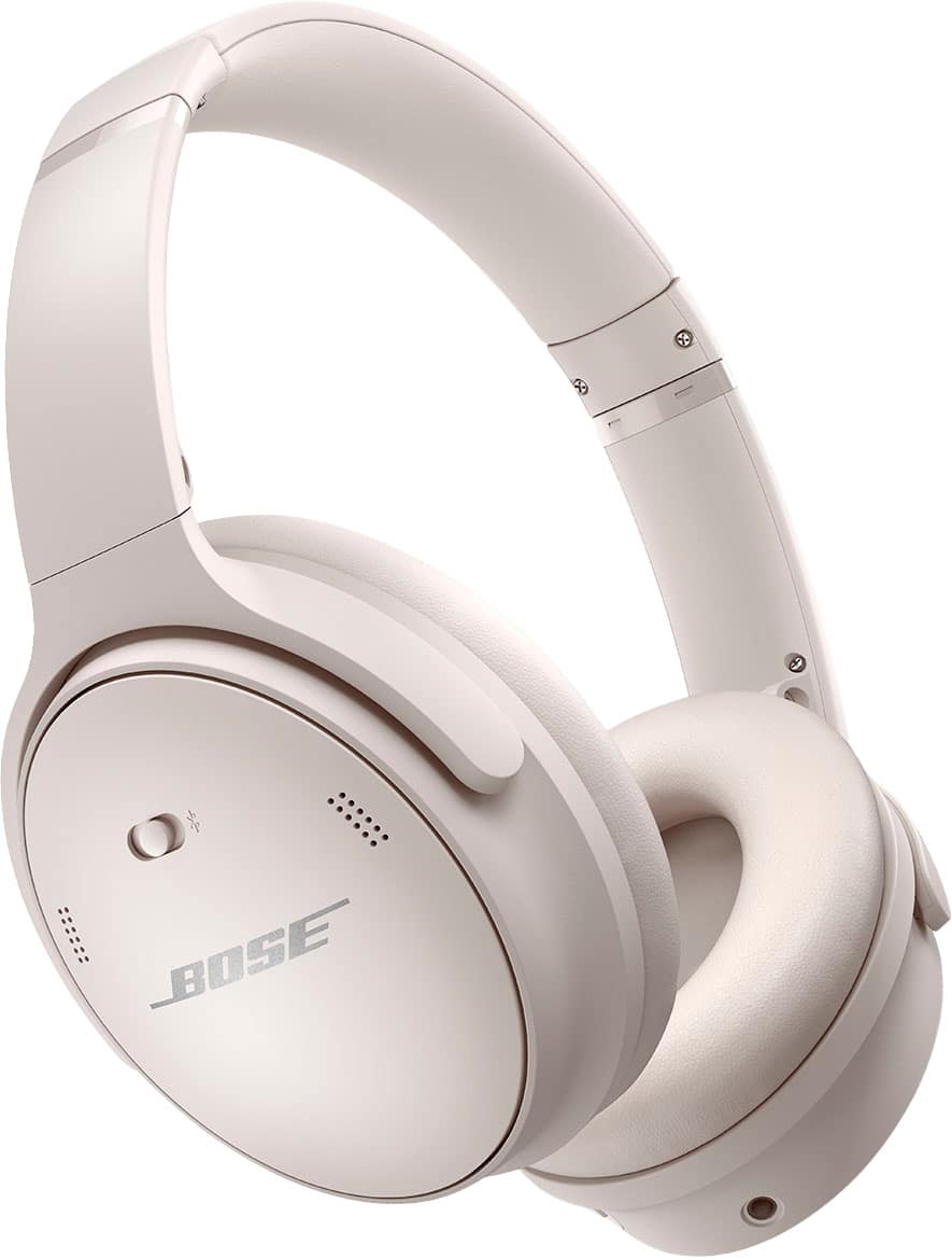 Front. Bose - QuietComfort 45 Wireless Noise Cancelling Over-the-Ear Headphones - White Smoke.
