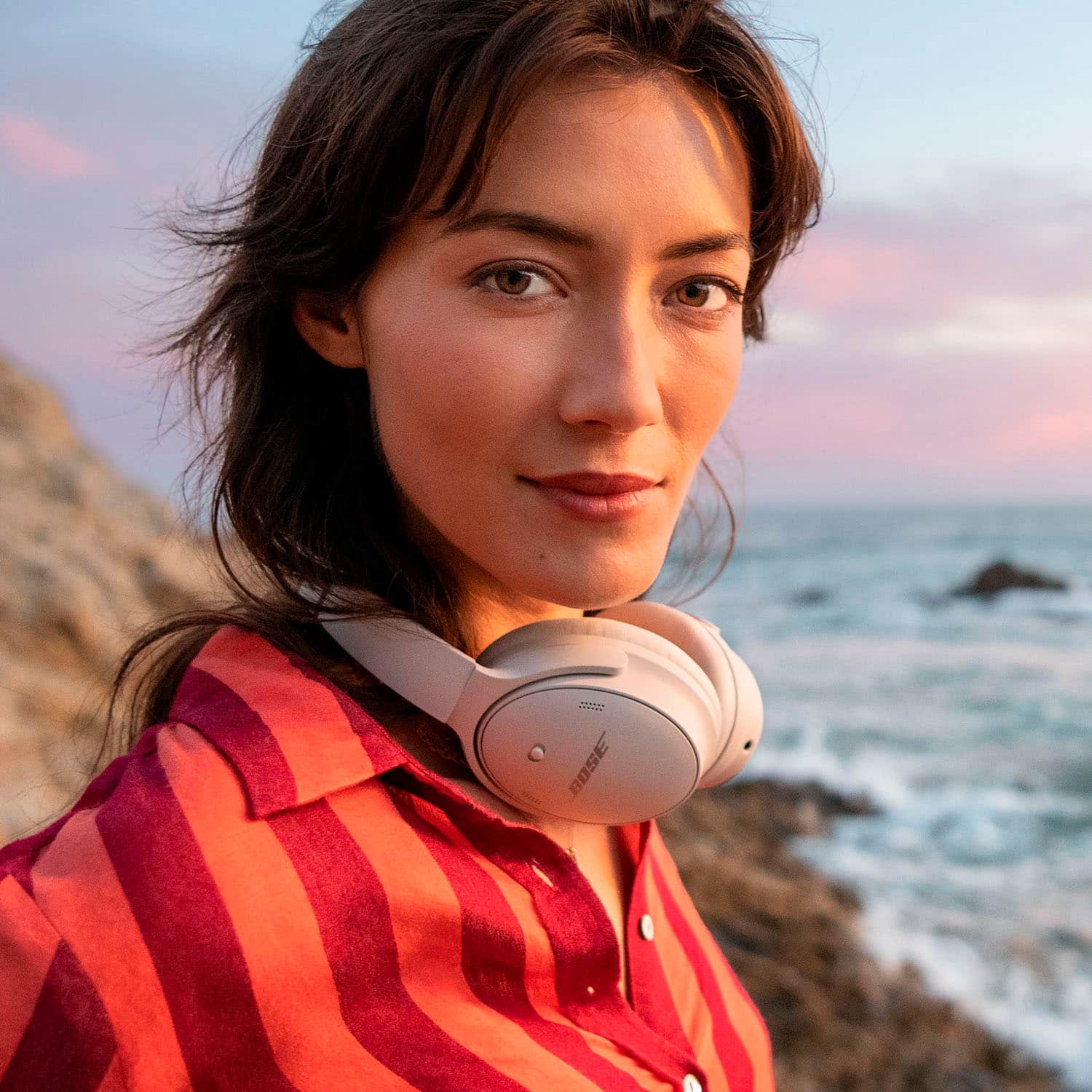 Alt View 14. Bose - QuietComfort 45 Wireless Noise Cancelling Over-the-Ear Headphones - White Smoke.