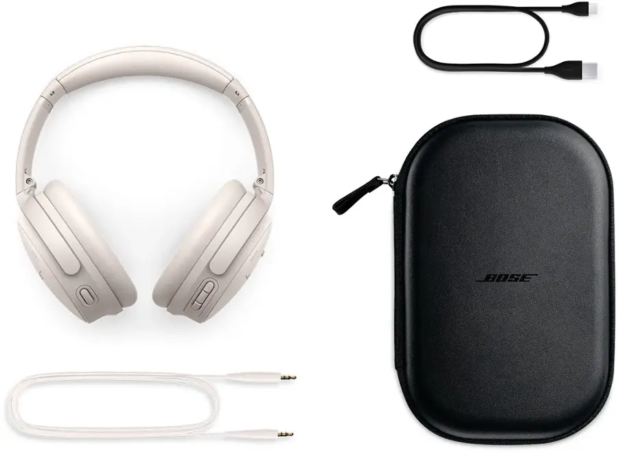 Alt View 17. Bose - QuietComfort 45 Wireless Noise Cancelling Over-the-Ear Headphones - White Smoke.