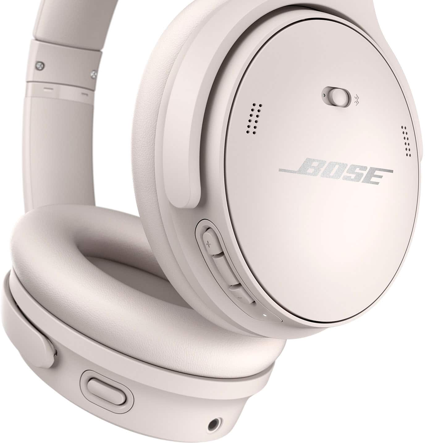 Left. Bose - QuietComfort 45 Wireless Noise Cancelling Over-the-Ear Headphones - White Smoke.