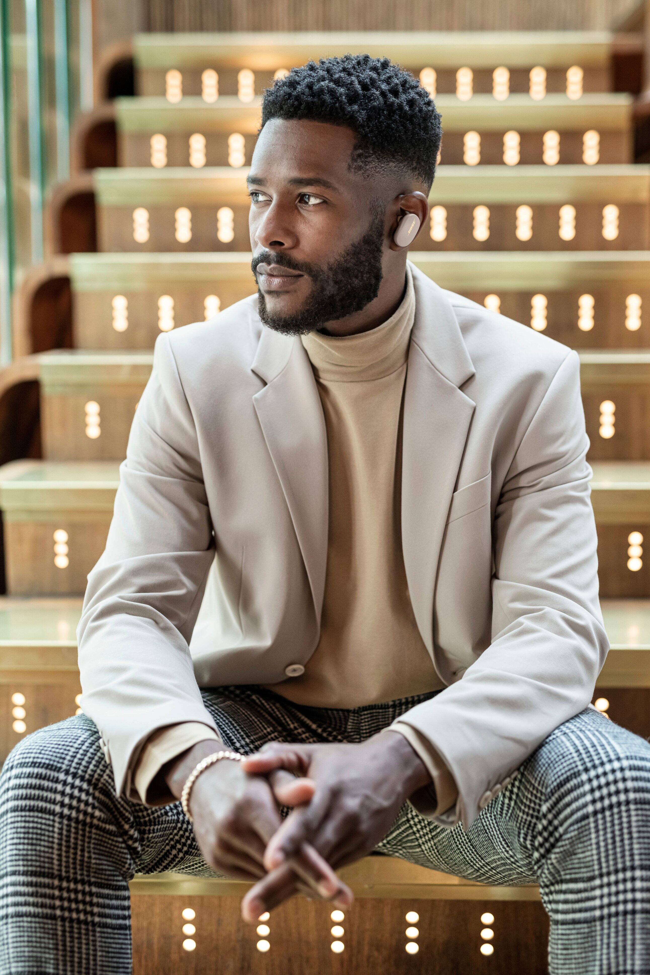 Alt View 18. Bose - QuietComfort Earbuds True Wireless Noise Cancelling In-Ear Headphones - Sandstone.