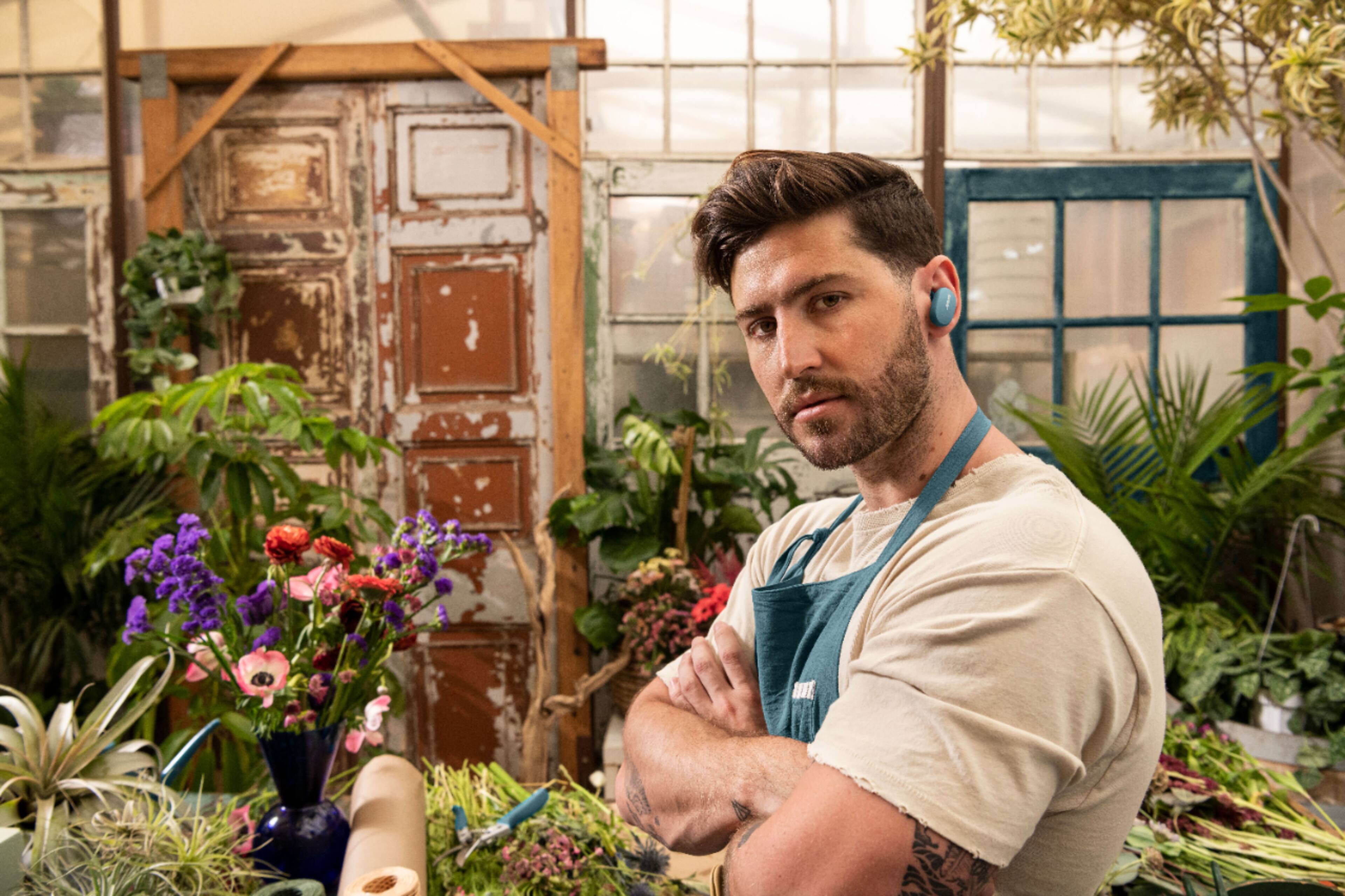 Alt View 12. Bose - QuietComfort Earbuds True Wireless Noise Cancelling In-Ear Earbuds - Stone Blue.