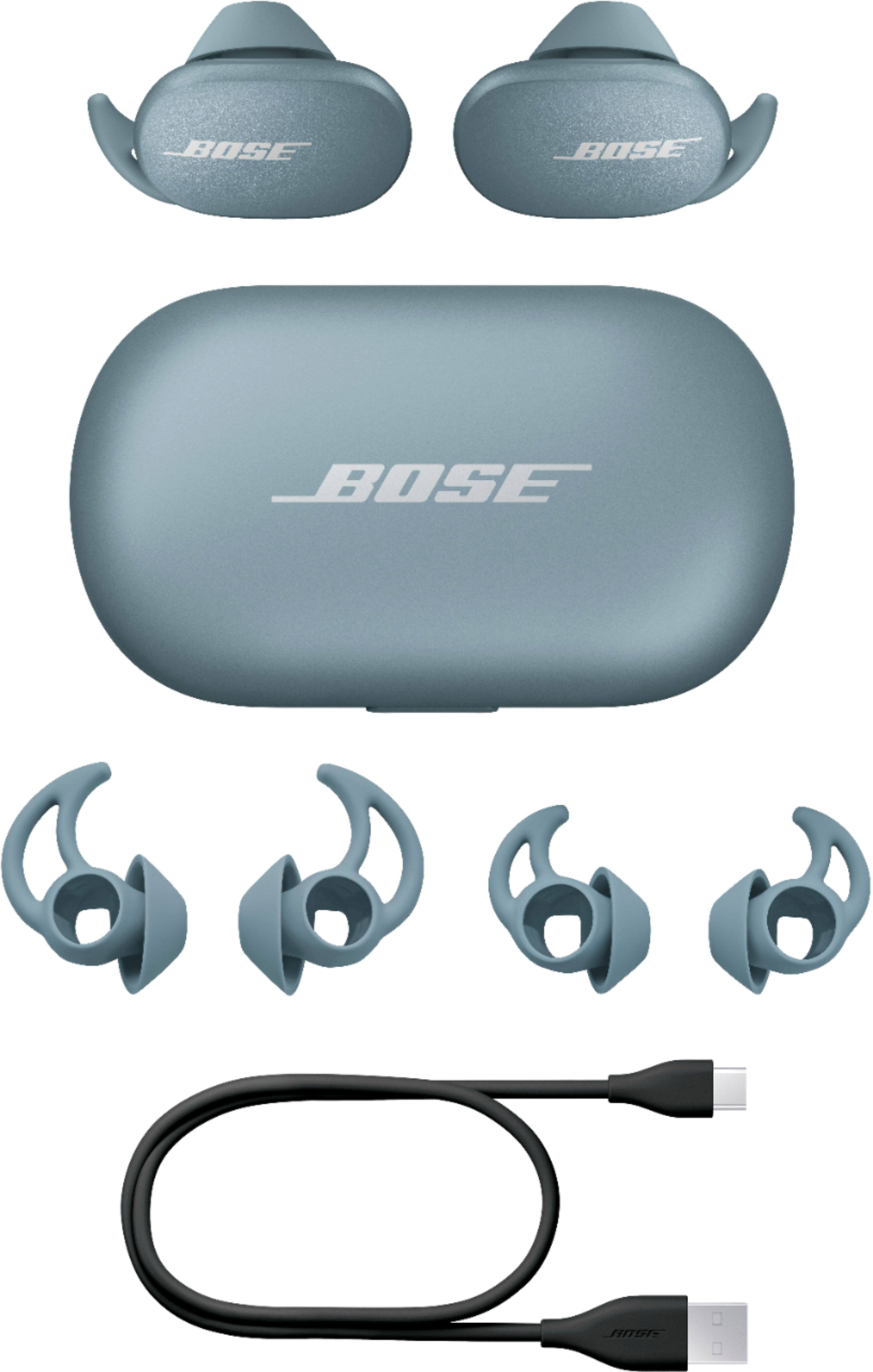 Alt View 15. Bose - QuietComfort Earbuds True Wireless Noise Cancelling In-Ear Earbuds - Stone Blue.