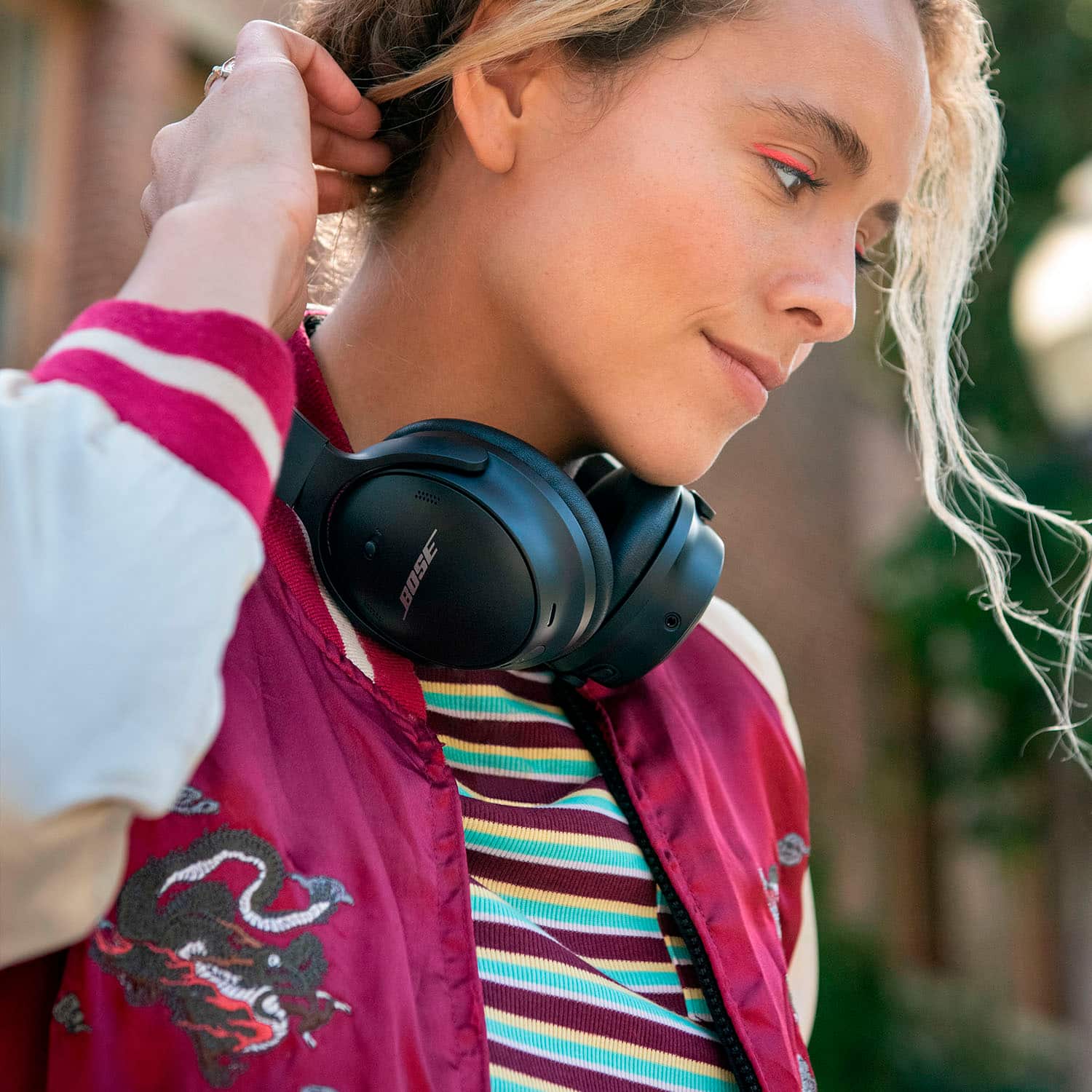 Alt View 12. Bose - QuietComfort 45 Wireless Noise Cancelling Over-the-Ear Headphones - Triple Black.