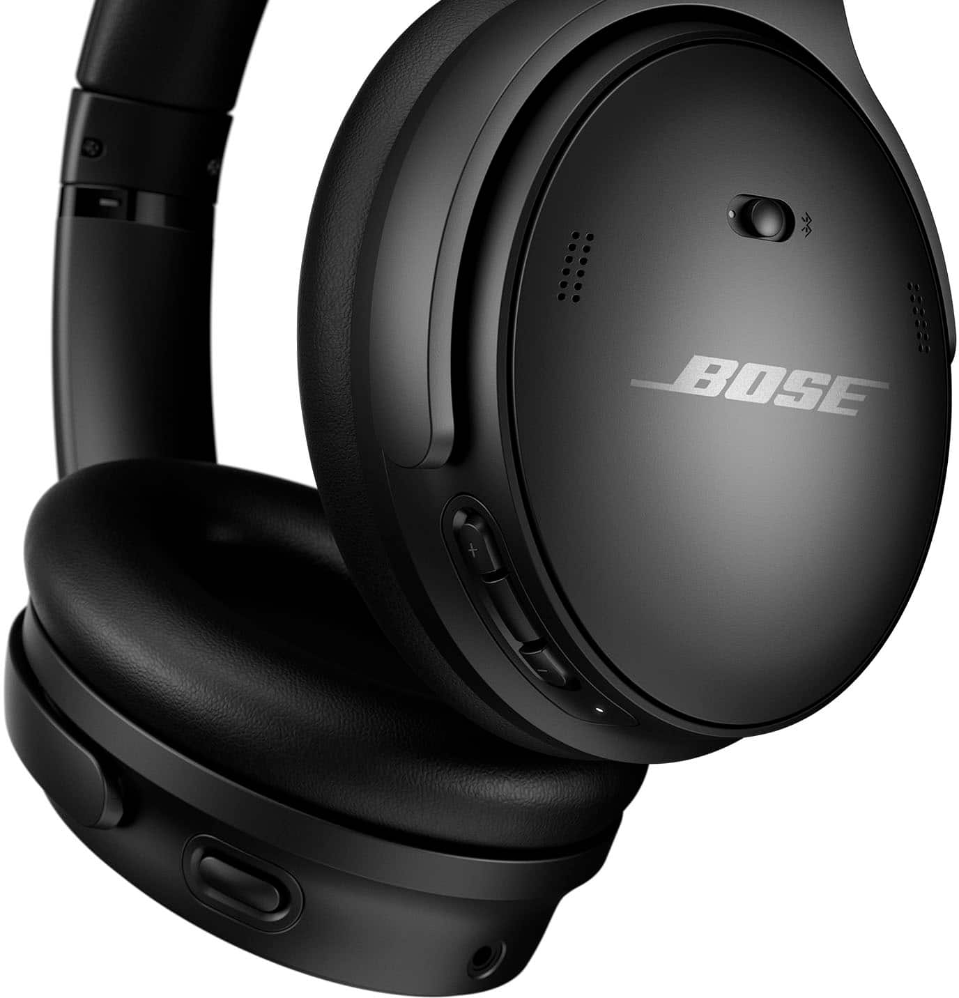 Left. Bose - QuietComfort 45 Wireless Noise Cancelling Over-the-Ear Headphones - Triple Black.