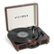 Angle Zoom. Victrola - Bluetooth Suitcase Record Player with 3-speed Turntable - Dark Brown.