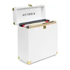 Angle. Victrola - Storage case for Vinyl Turntable Records - White.