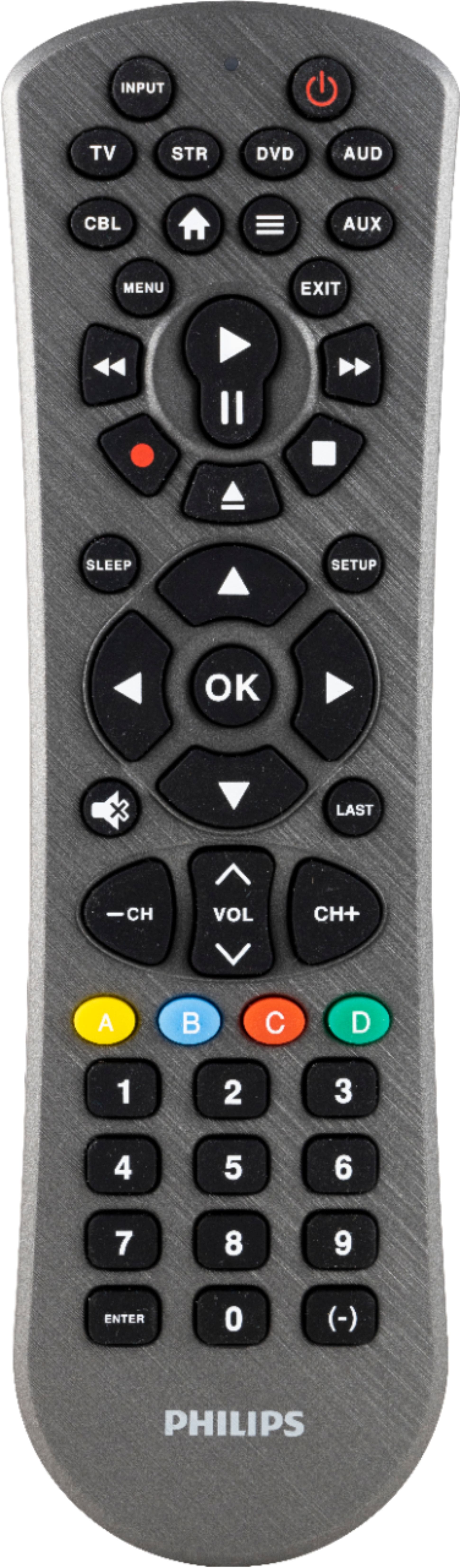 Angle View: Philips - 6-Device Universal Remote - Brushed Graphite