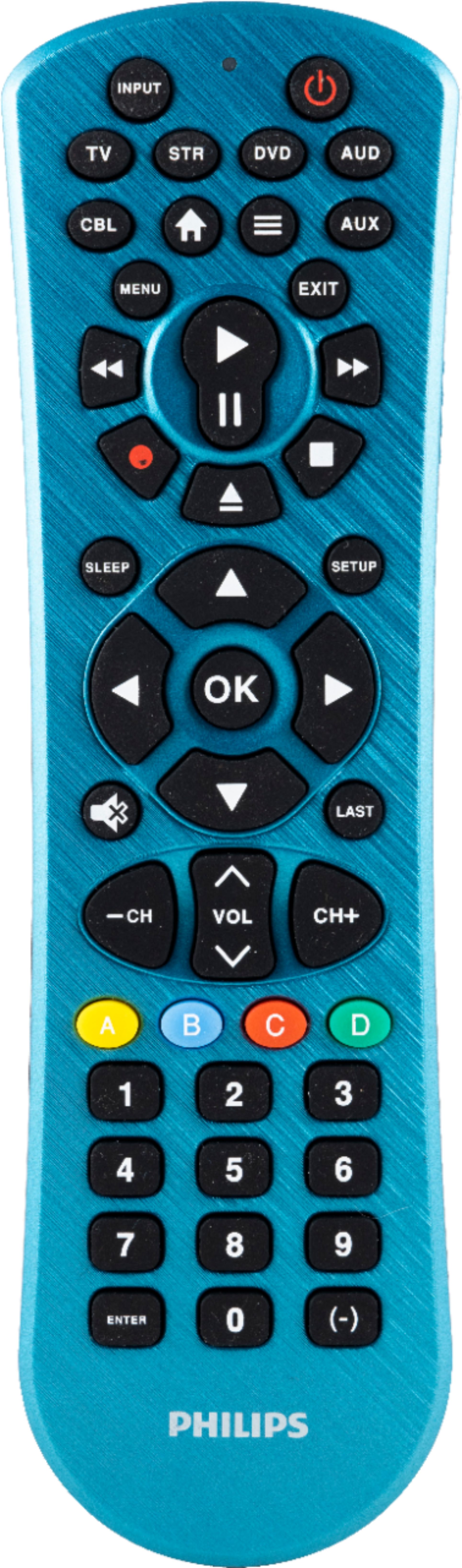 Angle View: Philips - 6-Device Universal Remote - Brushed Electric Blue
