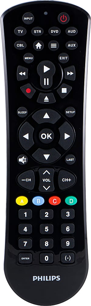 Angle View: Philips - 6 Device Universal Remote - Black