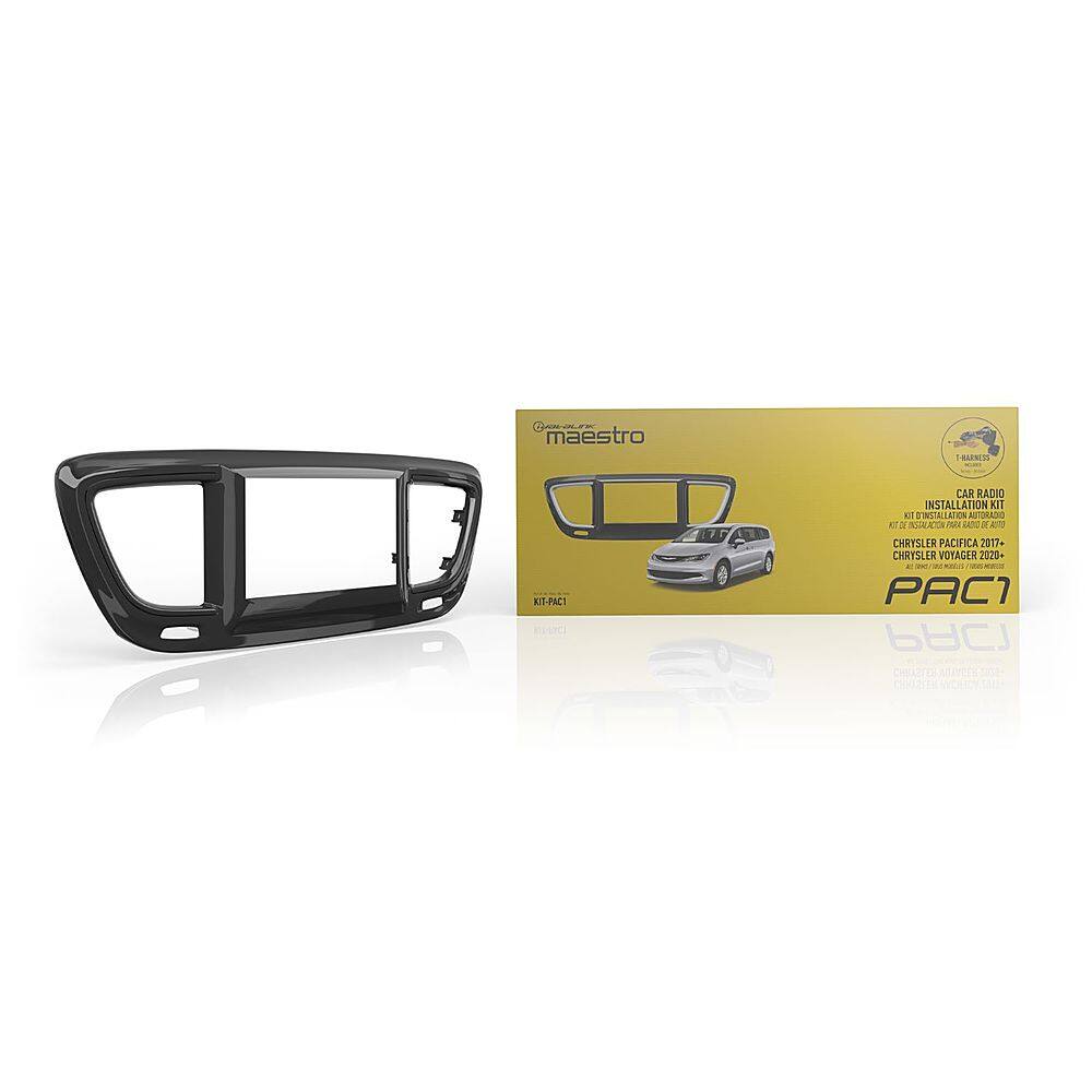 Front. Maestro - Dash Kit for Select 2017-2023 Chrysler Pacifica DIN DDIN - Black.