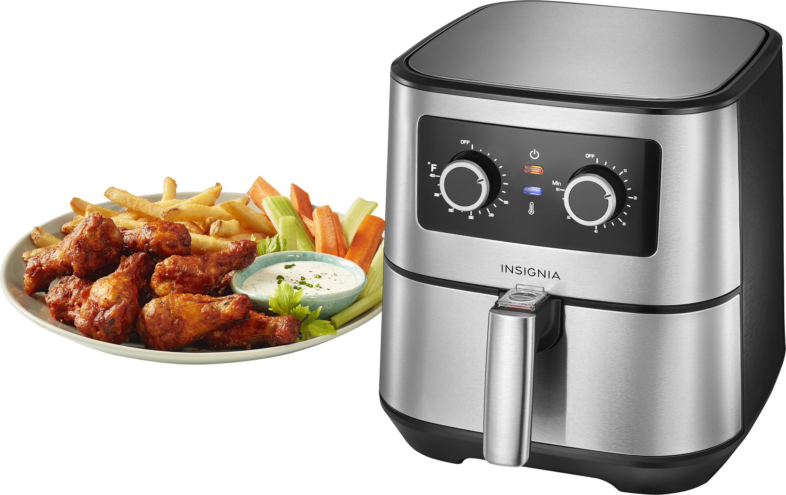 Zoom in on Alt View Zoom 15. Insignia™ - 5 Qt. Analog Air Fryer - Stainless Steel.