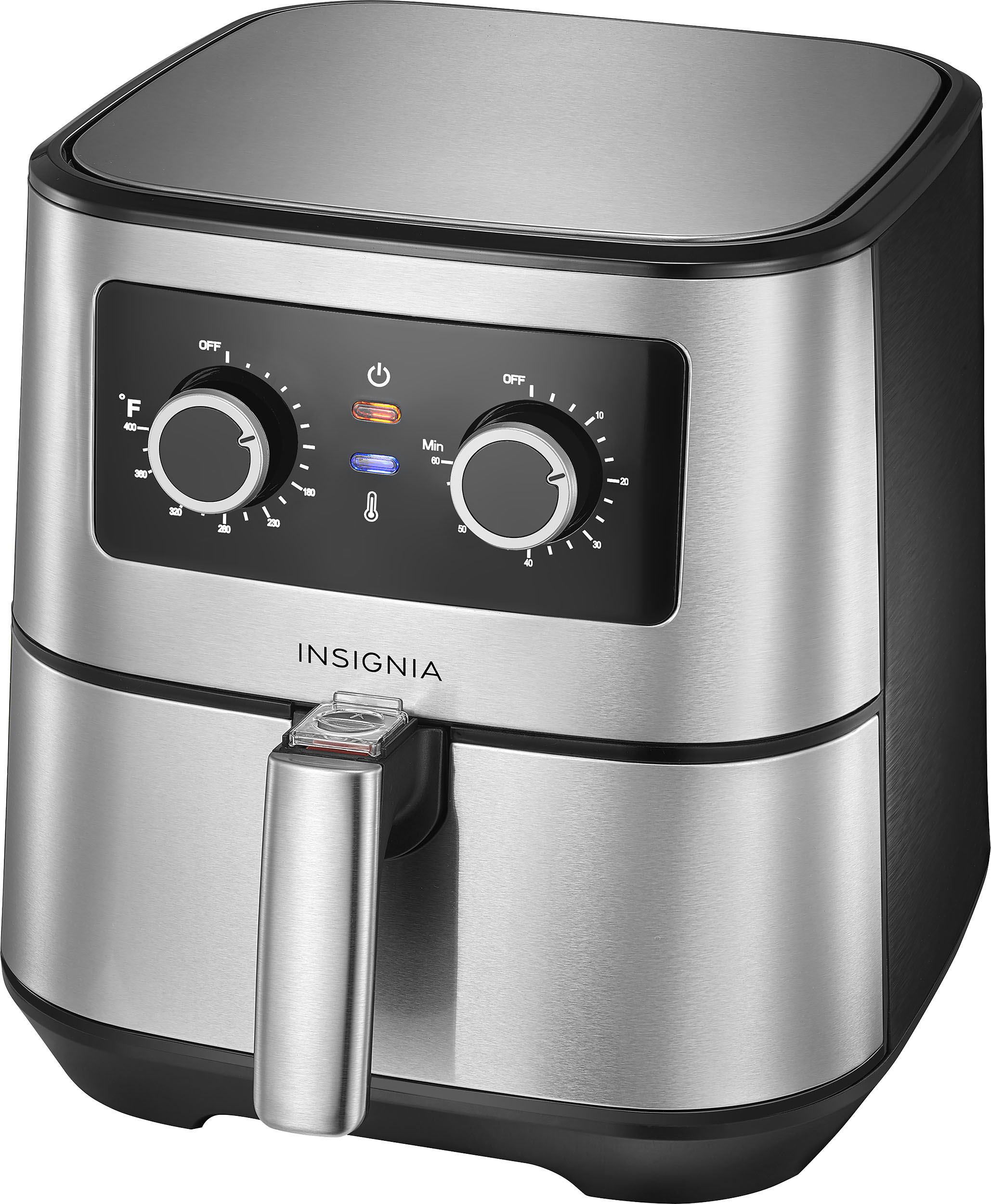 Left View: Insignia™ - 5 Qt. Analog Air Fryer - Stainless Steel