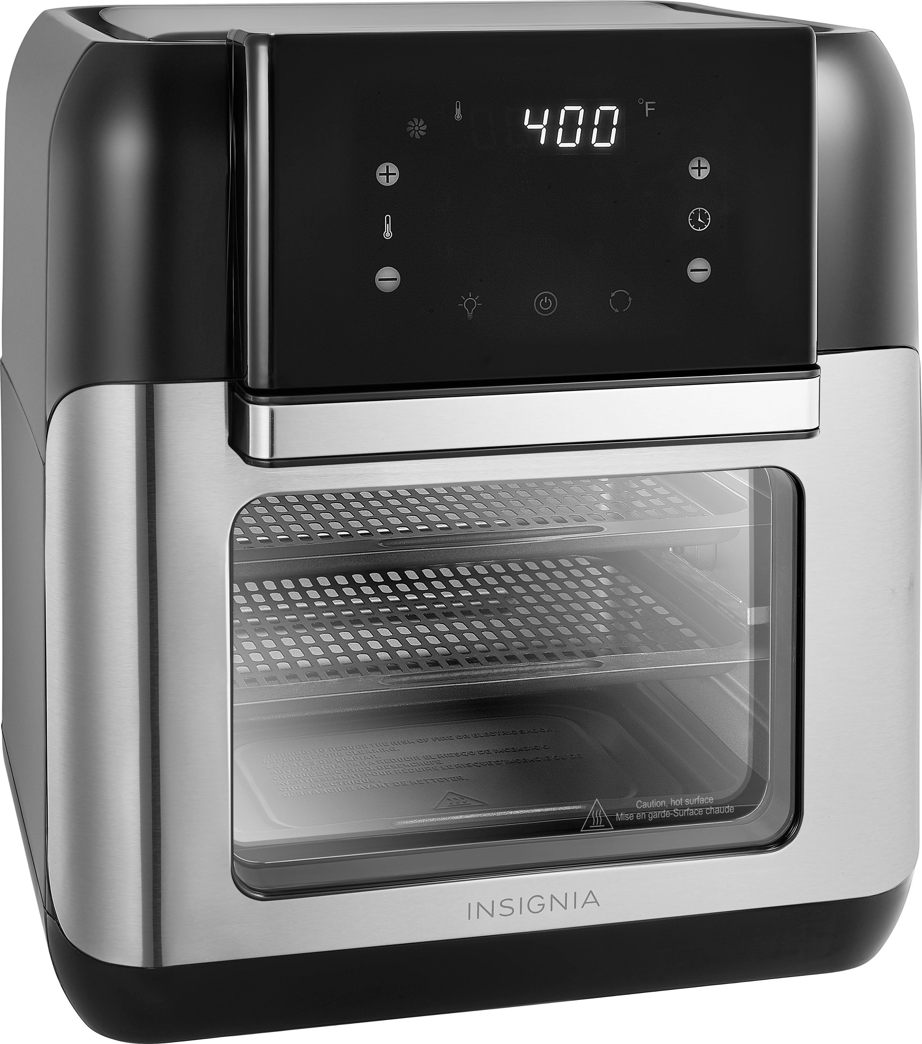 Angle View: Insignia™ - 10 Qt. Digital Air Fryer Oven - Stainless Steel