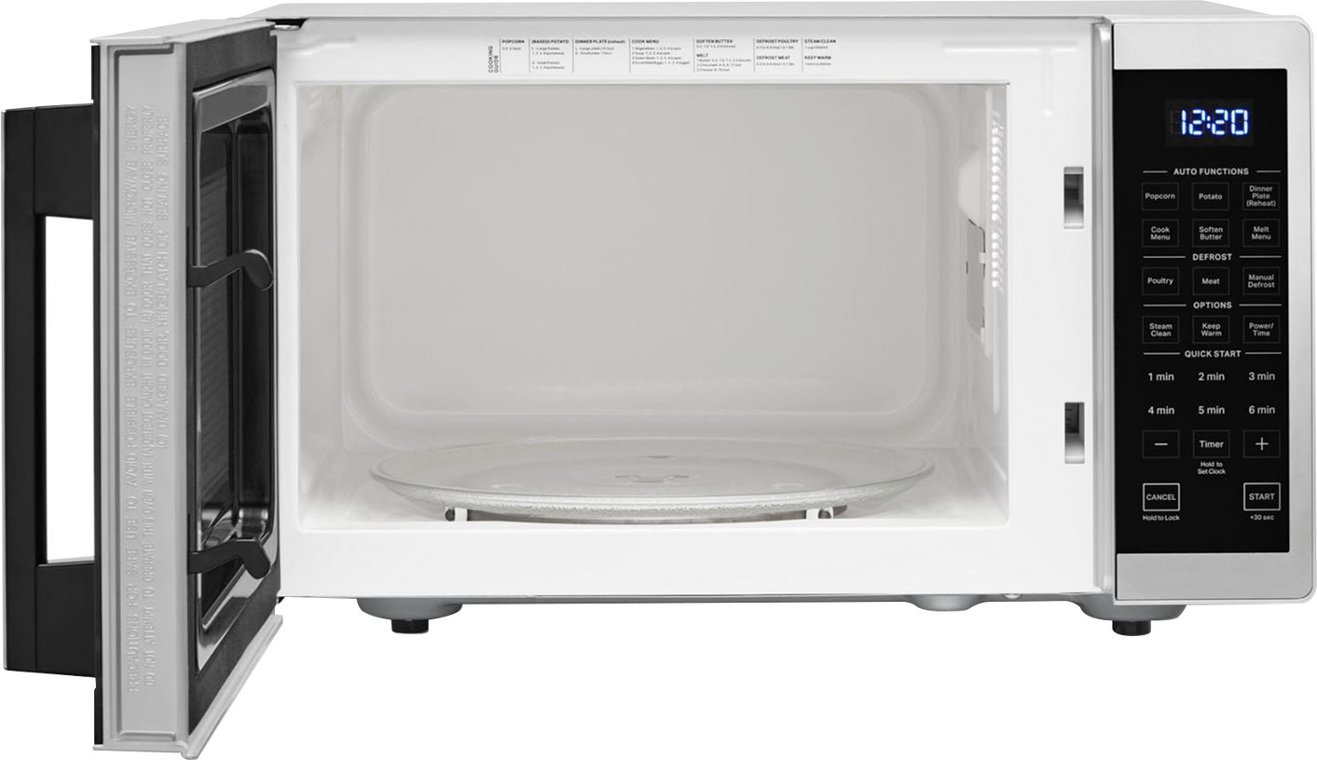 Zoom in on Angle Zoom. Whirlpool - 0.9 Cu. Ft. Capacity Countertop Microwave with 900W Cooking Power - Silver.
