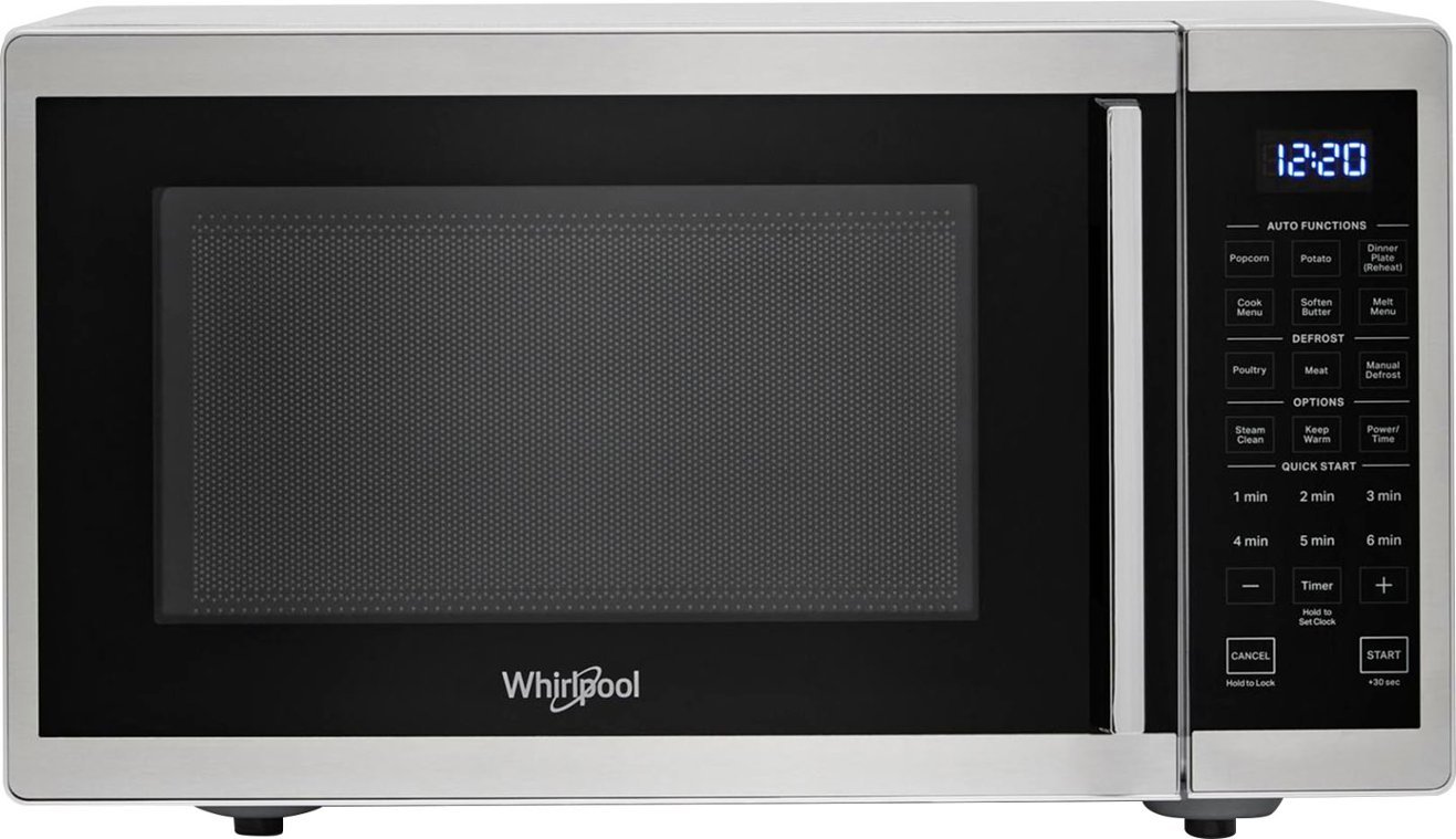 Zoom in on Front Zoom. Whirlpool - 0.9 Cu. Ft. Capacity Countertop Microwave with 900W Cooking Power - Silver.