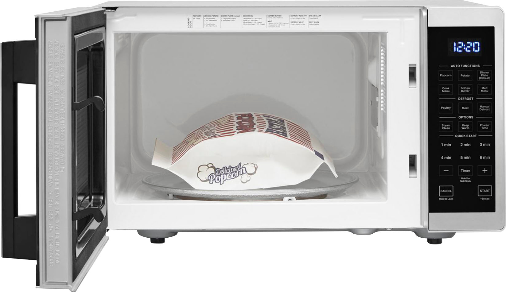 Left View: Whirlpool - 0.9 Cu. Ft. Capacity Countertop Microwave with 900W Cooking Power - Silver