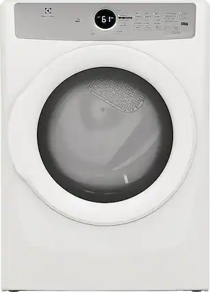 Front. Electrolux - 8.0 Cu. Ft. Stackable Electric Dryer - White.