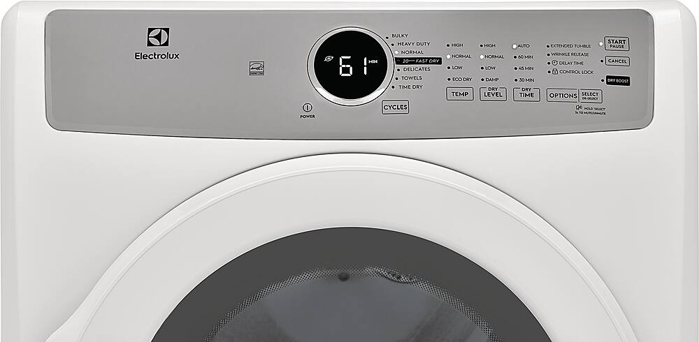Alt View 2. Electrolux - 8.0 Cu. Ft. Stackable Electric Dryer - White.