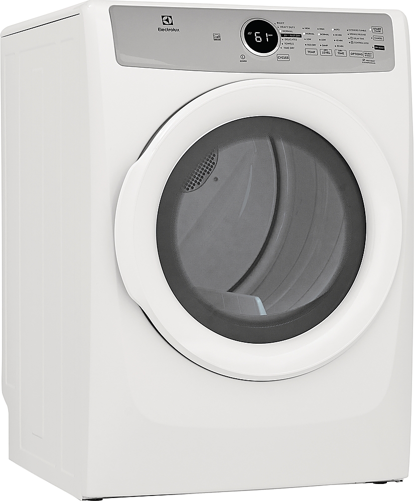 Angle View: Electrolux - 8.0 Cu. Ft. Stackable Gas Dryer - White