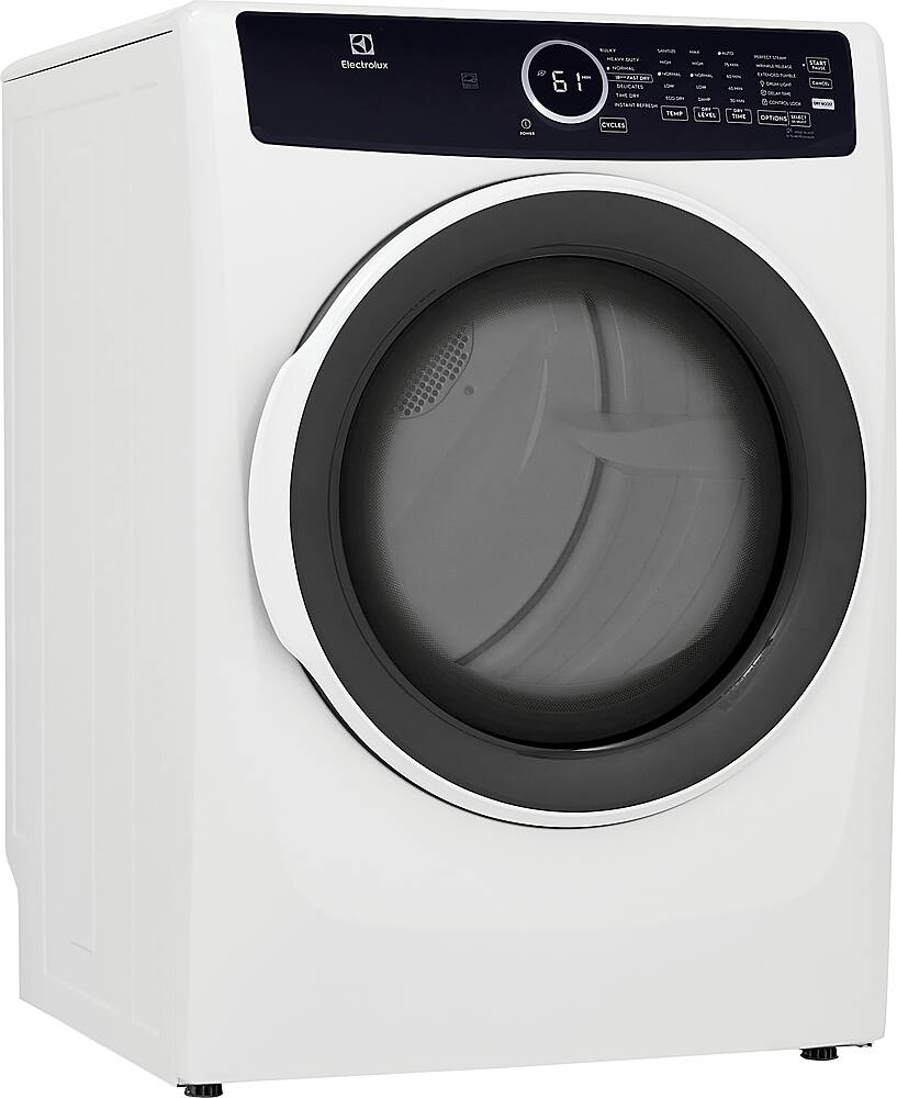 Angle. Electrolux - 8.0 Cu. Ft. Stackable Electric Dryer with Steam - White.