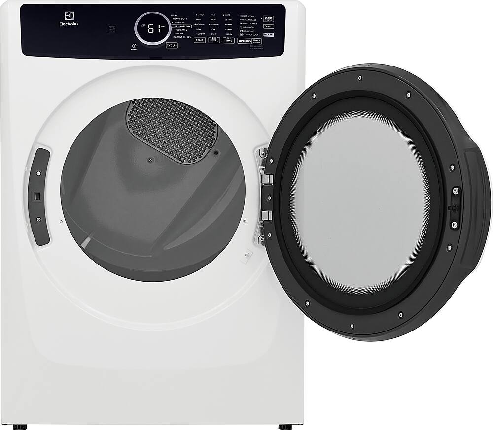 Alt View 13. Electrolux - 8.0 Cu. Ft. Stackable Electric Dryer with Steam - White.