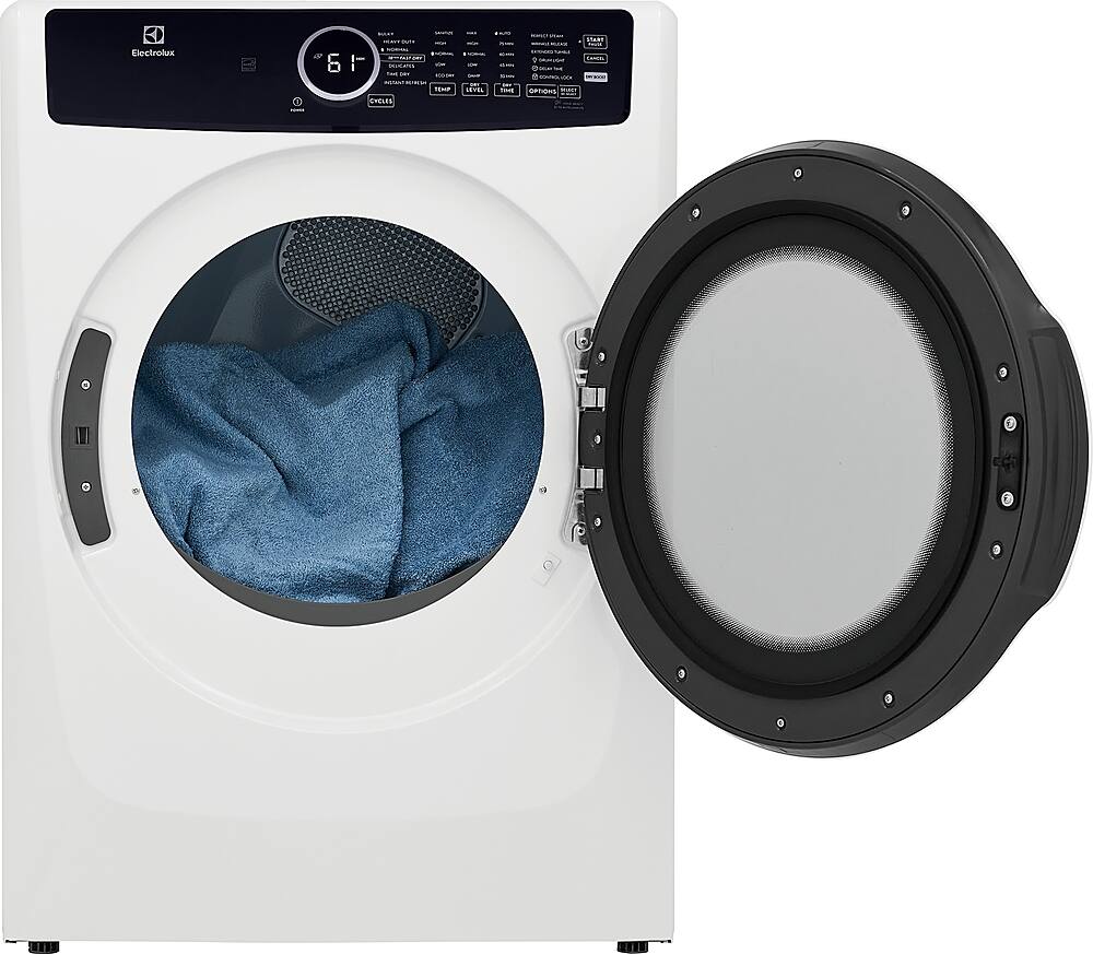 Alt View 14. Electrolux - 8.0 Cu. Ft. Stackable Electric Dryer with Steam - White.